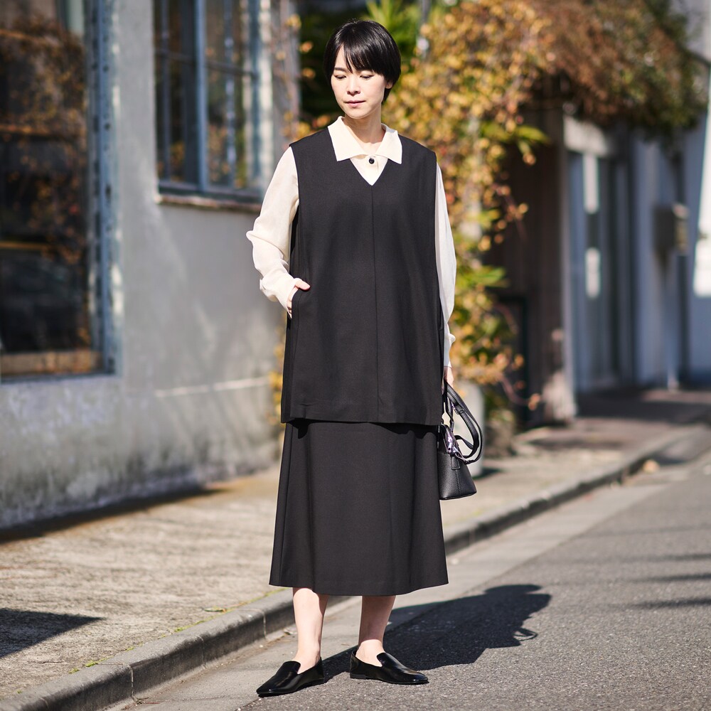 【COMMON+HAUS】【返品送料無料】 ※セットアップ プルオーバーベスト+スカート