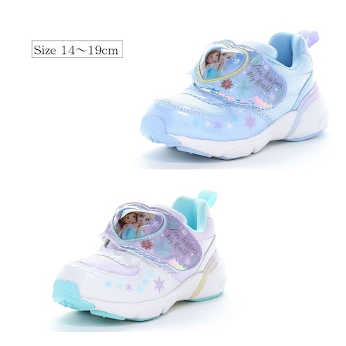 歩くたび甲ベルトが光るキッズスニーカー「アナと雪の女王」