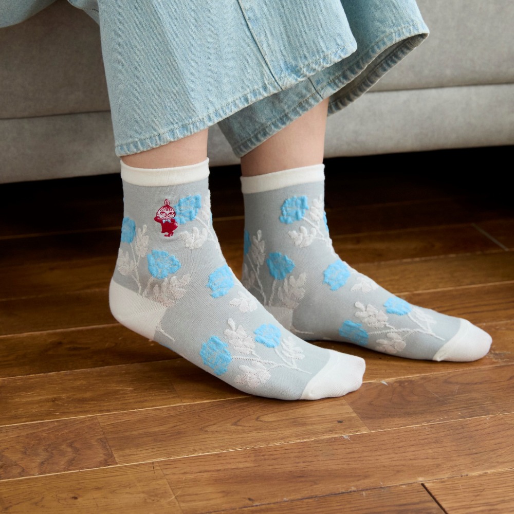 【ムーミン/MOOMIN】デザイン違いの2足組クルー丈ソックス「ムーミン」