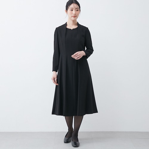 洗える前開きワンピース【喪服・礼服】