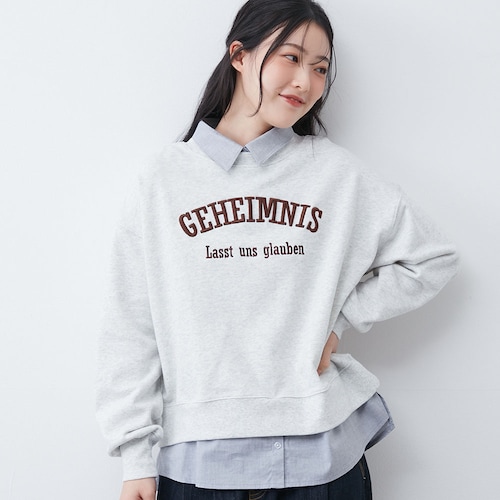 取り外し可能レイヤード裏毛プルオーバー