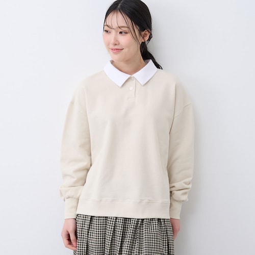 ポロ襟カットソー