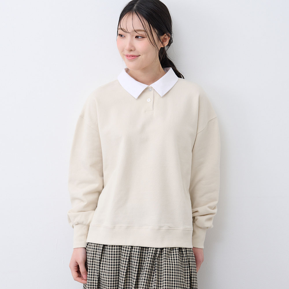 【ベルメゾン】ポロ襟カットソー