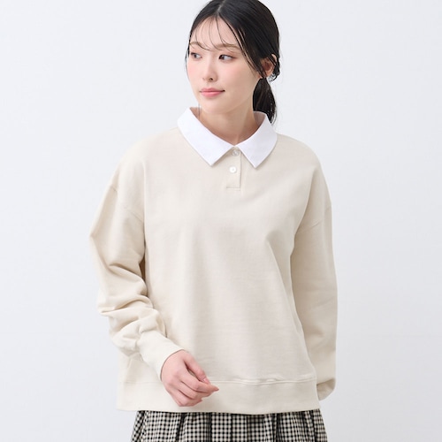 ポロ襟カットソー