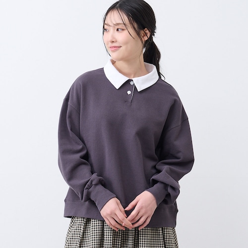 ポロ襟カットソー