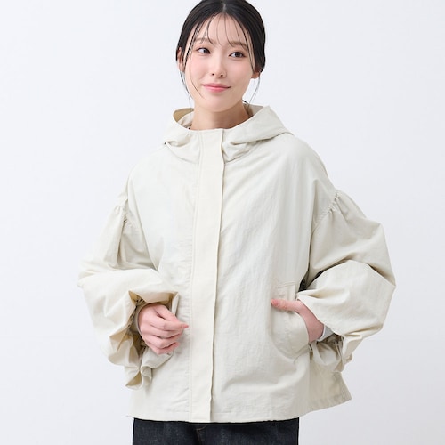 撥水ナイロン袖バルーンブルゾン