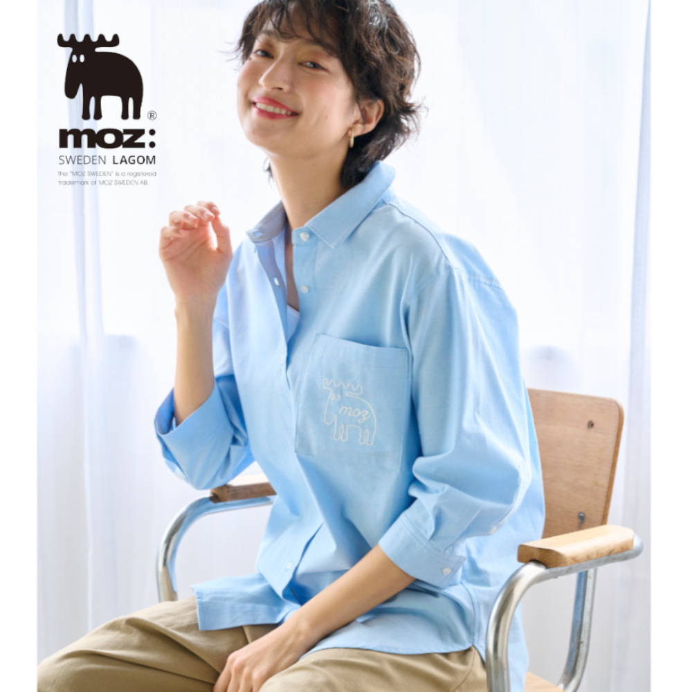 【モズ/moz】9分袖タンガリーシャツ