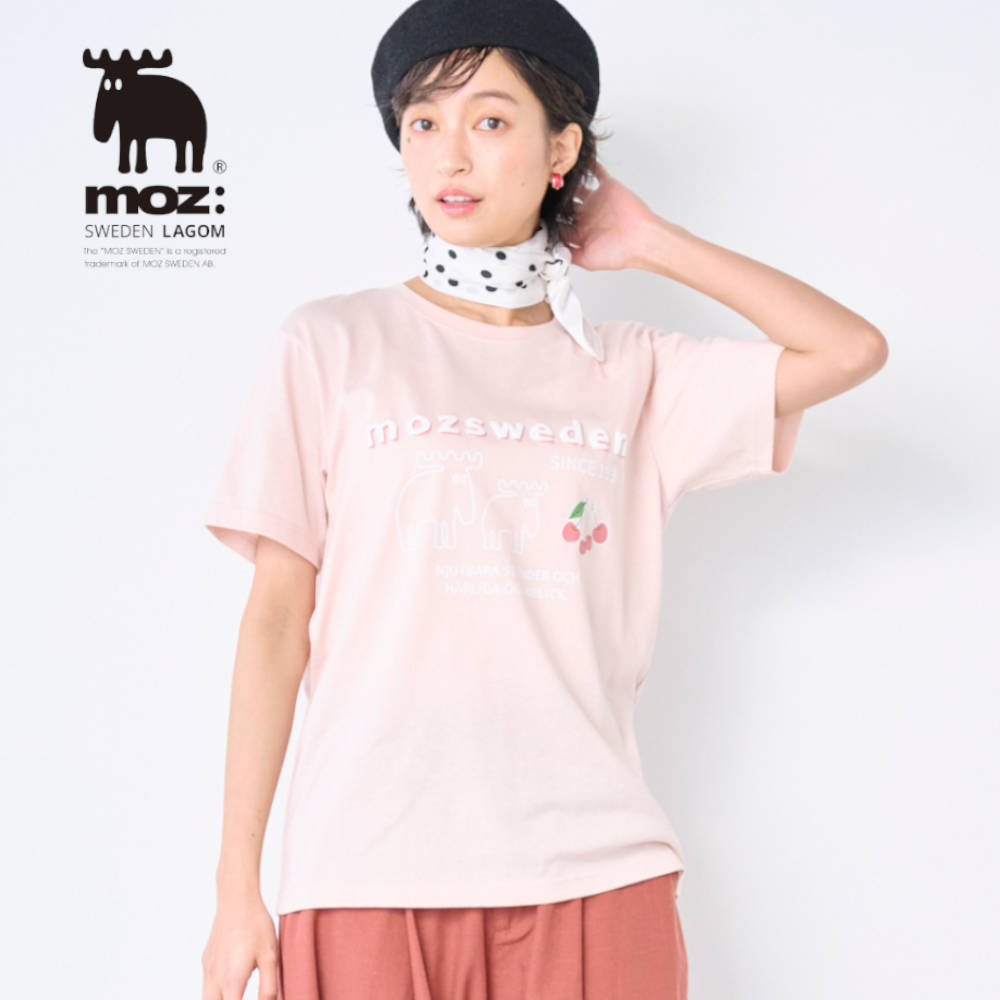 【モズ/moz】サクランボエルクレギュラーTシャツ