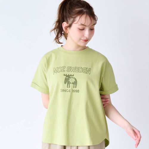 汗じみ防止カスレプリントTシャツ