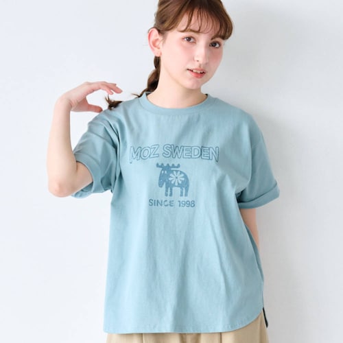 汗じみ防止カスレプリントTシャツ