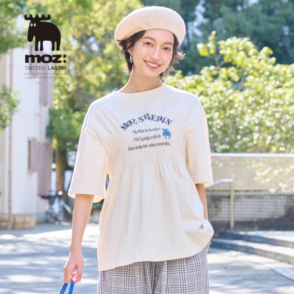 【モズ/moz】シャーリングTシャツ