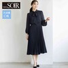 【東京ソワール/TOKYO SOIR】洗えるボウタイ & プリーツ ドッキングワンピース 【フォーマル・セレモニー】