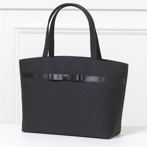 サテンリボントリミングトートバッグ［日本製］