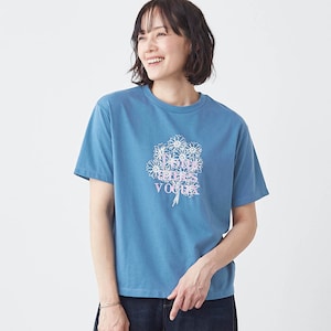 【ベルメゾン】プリント & 刺繍デザイン半袖Tシャツ