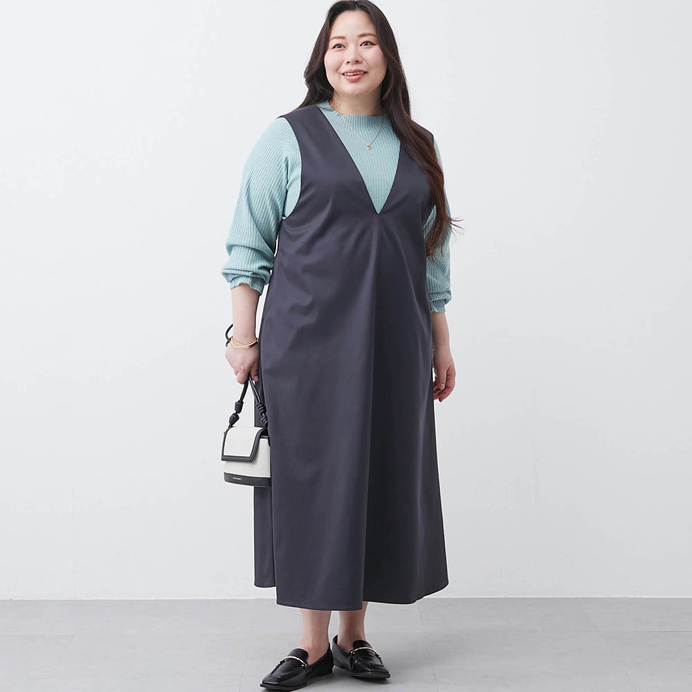 【ベルメゾン】すっきりラインジャンパースカート 【大きいサイズ】