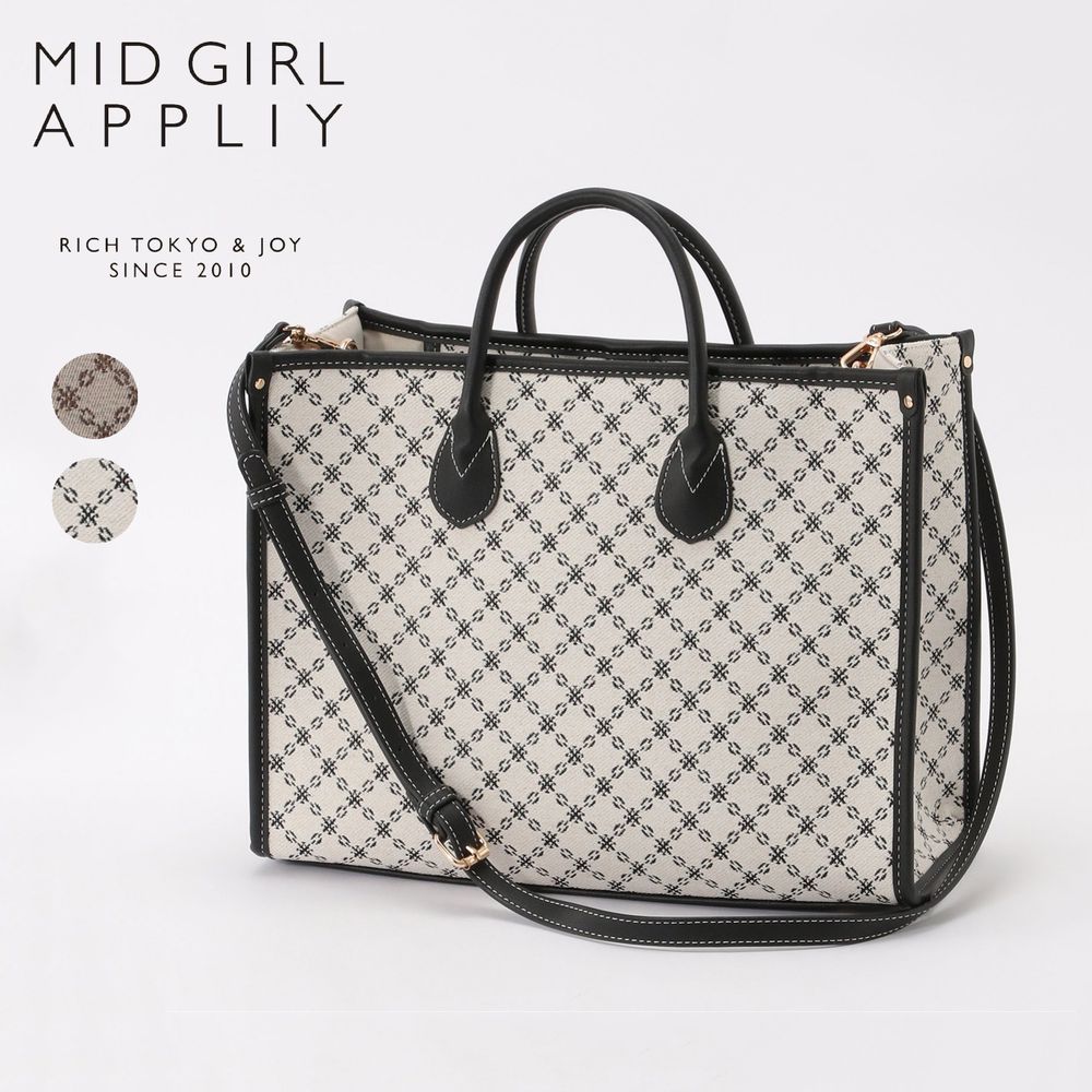 【ミッドガールアプリ/mid girl AppLiy】モノグラムトートバッグ(2WAY)