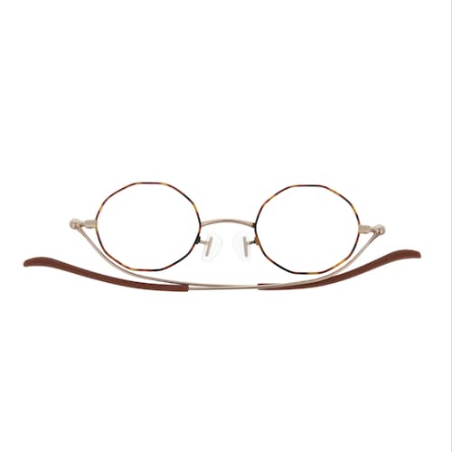 「多角形シェイプが、クラシカル」栞のように薄いリーディンググラス 【UV・ブルーライトカット】＜＋1.0／＋2.0／＋2.5＞