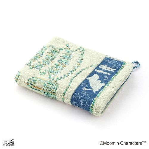 「様々な色の残糸で、アートな仕上がり」ムーミンの環境にやさしいエコフェイスタオル［日本製］