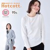 【ホットコット/Hotcott】綿混あったかインナー・見せて着られるクルーネック長袖