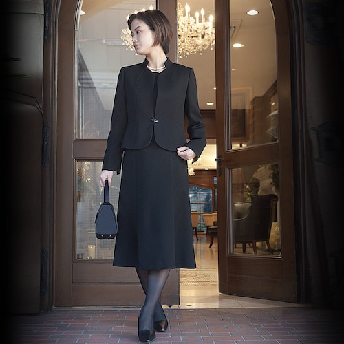 スタンドカラージャケット＆ワンピースセット【日本製】