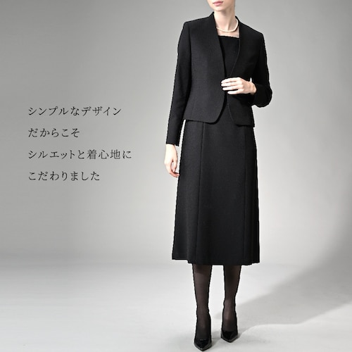 ノーカラージャケット＆ワンピースセット【日本製】