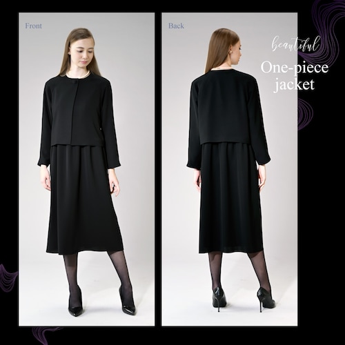 ラグランスリーブジャケット＆ワンピースセット［日本製］