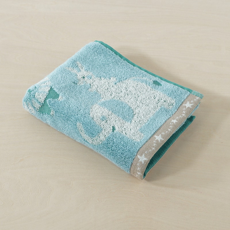 ブルー/フェイスタオル同色2枚セット