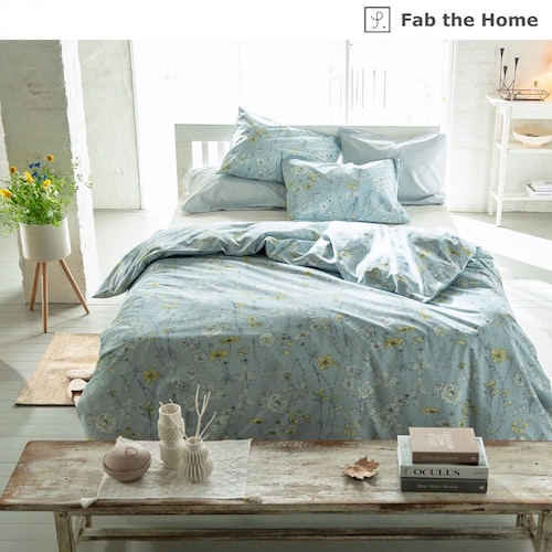 綿素材のフラワーデザイン掛け布団カバー・枕カバー＜単品＞