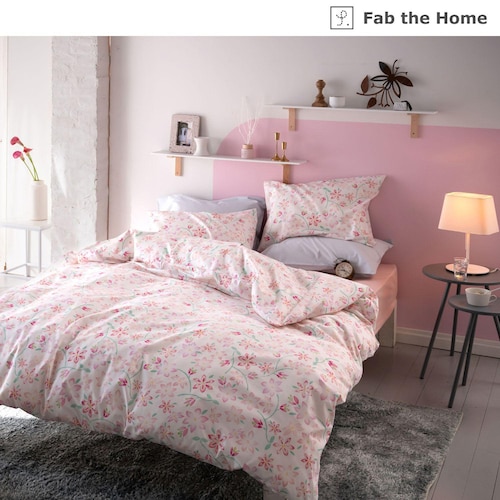 綿素材を使ったフラワー柄の掛け布団カバー・枕カバー＜単品＞