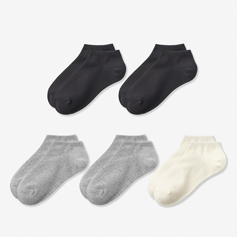 ３色セット（ブラック２足・杢グレー２足・ホワイト１足）
