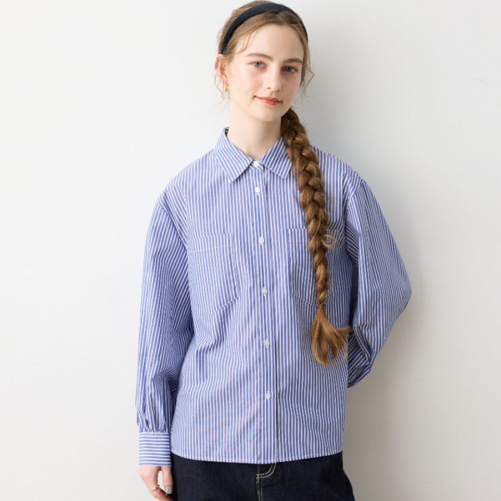 【ルスークホリデー/LE SOUK HOLIDAY】両ポケストライプシャツ