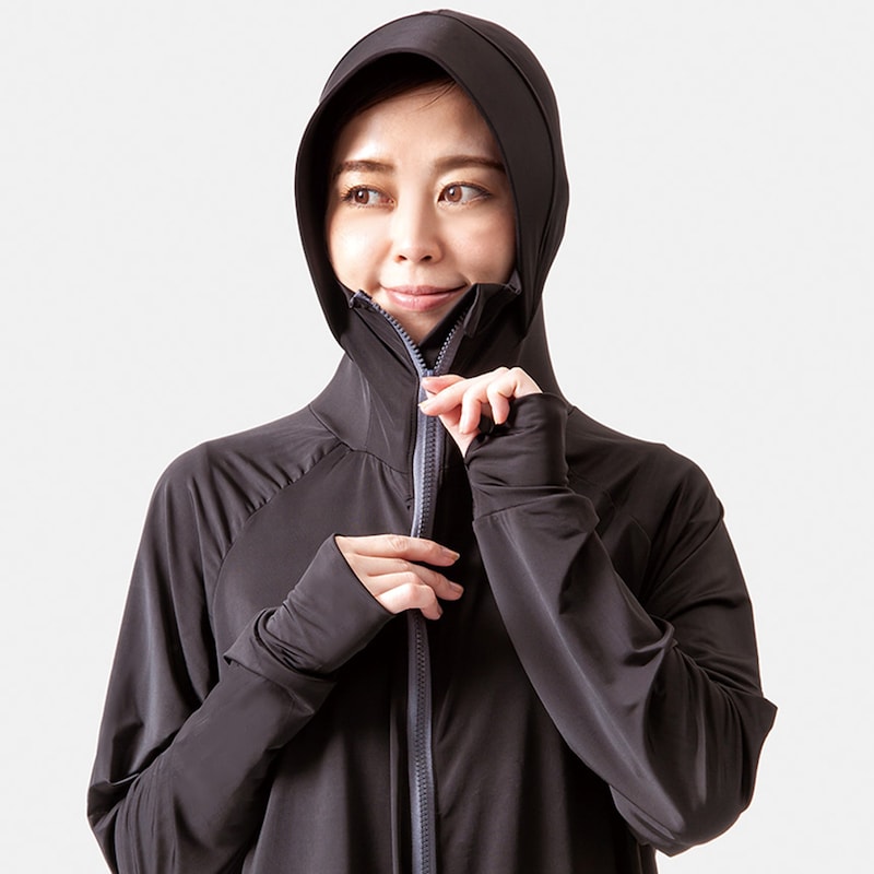 鼻先まですっぽり隠せるファスナー