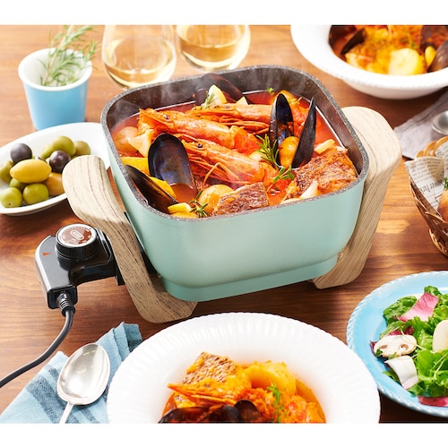 Toffy コンパクトマルチ電気鍋（蒸しプレート付き）