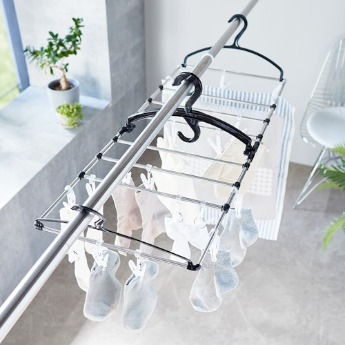 スペースに合わせて幅伸縮＆ピンチが自在配置できる角ハンガー ＜約58～94cm＞