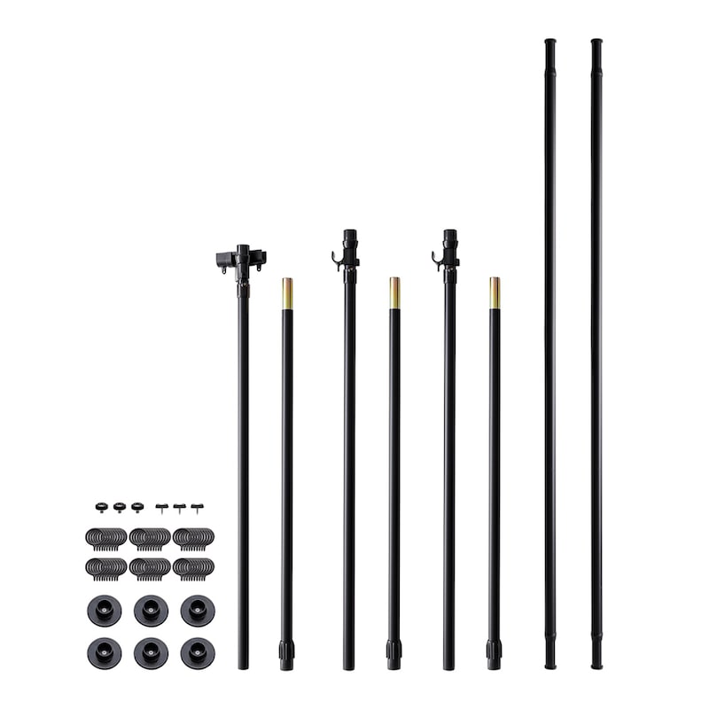 縦つっぱり支柱とカーテン吊り用ポールのセット