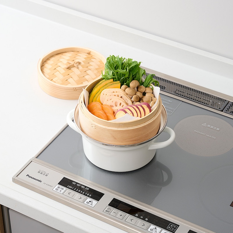 蒸気の層でふんわりあたためます