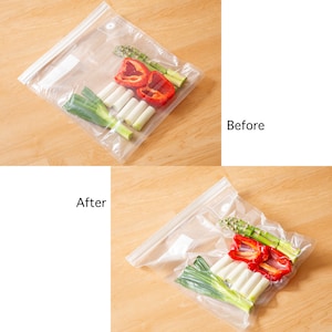 専用の吸引機であっという間に食品を密封