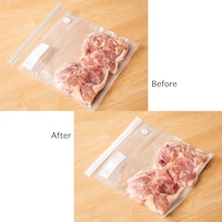 真空保存で、食品の酸化を防ぎ、野菜や肉のおいしさをキープ