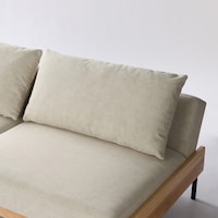 背もたれ部アップ：ナチュラルベージュ(スチール脚)