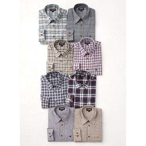 しじら織チェック柄シャツ