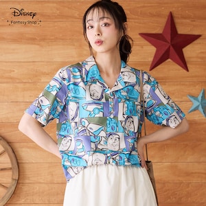 【ディズニー/Disney】ユニセックス総柄半袖シャツ「バズ・ライトイヤー/トイ・ストーリー」