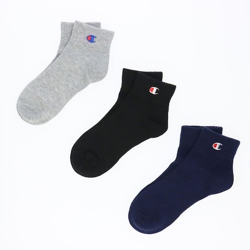 Championクォーターソックス3足組（無地）