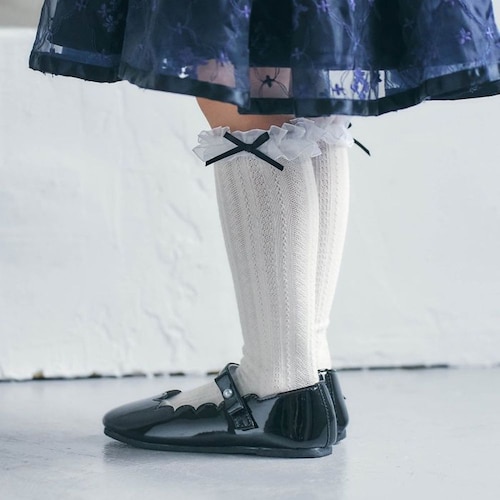 フォーマルフリルハイソックス 【子供靴下】