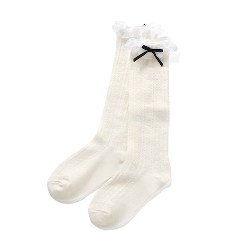 フォーマルフリルハイソックス 【子供靴下】