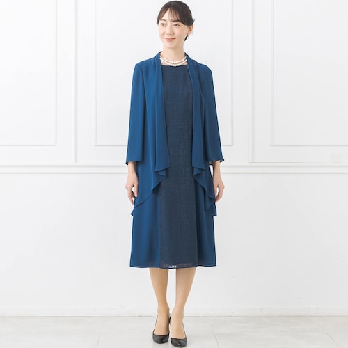 洗える2ピース風前開きセレモニーワンピース