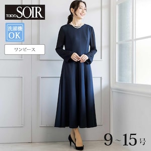 【東京ソワール/TOKYO SOIR】洗える切替えラインが美しいセレモニーワンピース 【マザードレス】