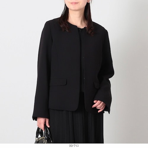 ダブルクロスノーカラージャケット 【大きいサイズ】