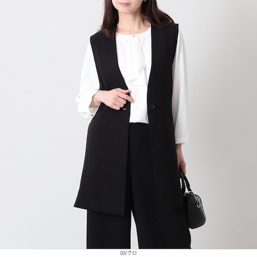 ダブルクロスノーカラージレ 【大きいサイズ】