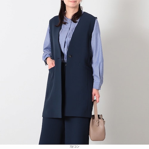 ダブルクロスノーカラージレ 【大きいサイズ】