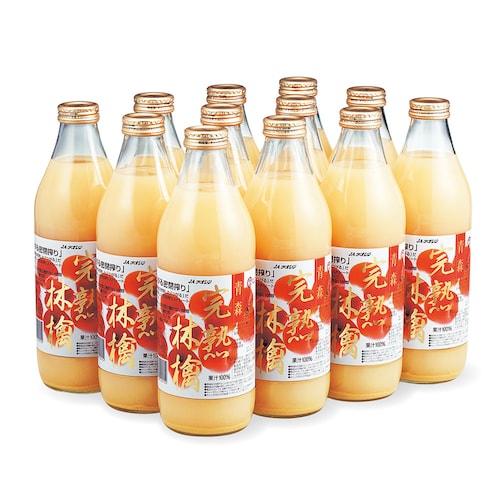完熟りんごジュースつがる 1L×12本